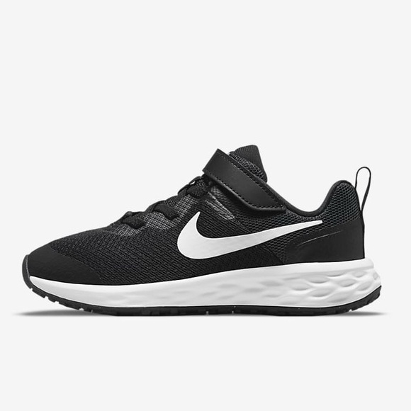 Nike Revolution 6 Boys Black White Athletic Velcro Sneakers. 12 Little Kids. 12C - Picture 1 of 12